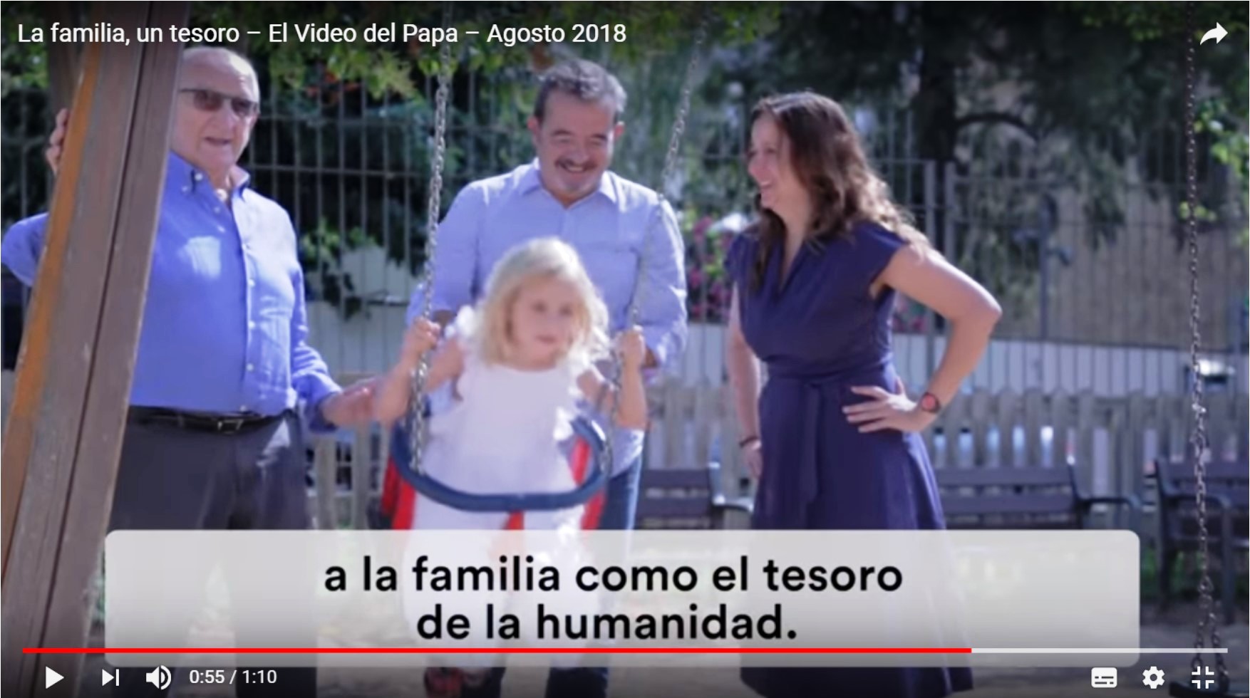 La familia, un tesoro – Agosto de 2018